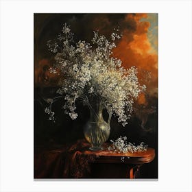 Baroque Floral Still Life Gypsophila 2 Canvas Print