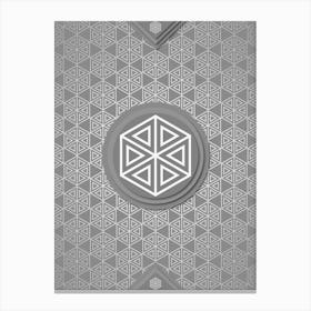 Geometric Glyph Sigil with Hex Array Pattern in Gray n.0087 Canvas Print