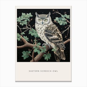 Ohara Koson Inspired Bird Painting Eastern Screech Owl 3 Poster Canvas Print