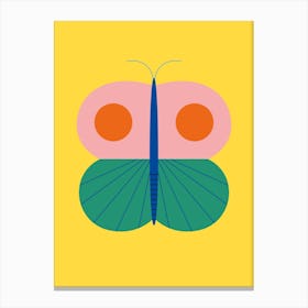 Butterfly Colorful Yellow Abstract Geometric Canvas Print