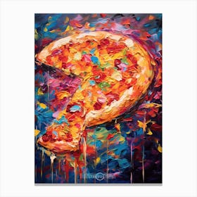 A Slice Of Pizza Oil Painting 3 Canvas Print