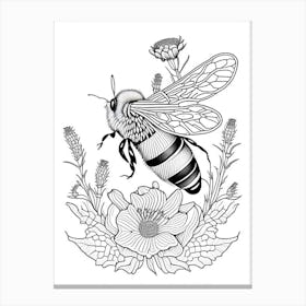 Bumblebee 2 William Morris Style Canvas Print