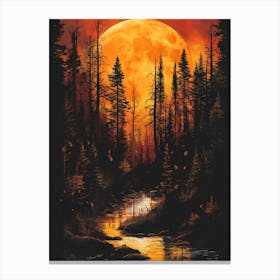 Full Moon In The Forest Canvas Print