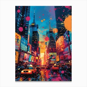 Times Square, Vibrant, Bold Colors, Pop Art Canvas Print