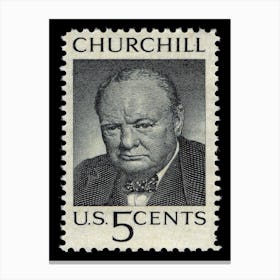 1965 5 Cent Us Stamp Honoring Winston Churchill Canvas Print