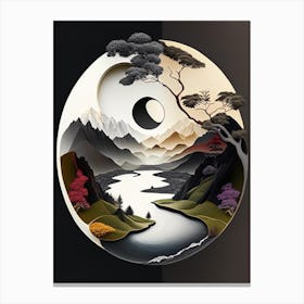 Landscapes 11, Yin and Yang Illustration Canvas Print