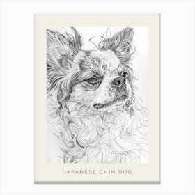 Japanese Chin Line Sketch 2 Poster Canvas Print