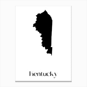 Kentucky State Map Canvas Print