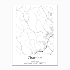 Chartiers,United States Minimalist Map 1 Canvas Print