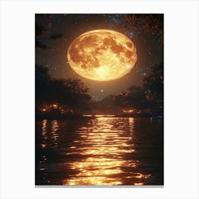 Full Moon Over Water 37 Canvas Print