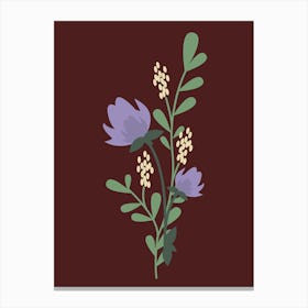 Flowers On A Brown Background Canvas Print