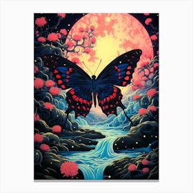 Butterfly In The Moonlight 2 Canvas Print