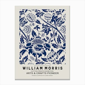 William Morris Blue Botanical Poster 2 Canvas Print