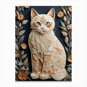 Cat With Flowers 2 Canvas Print