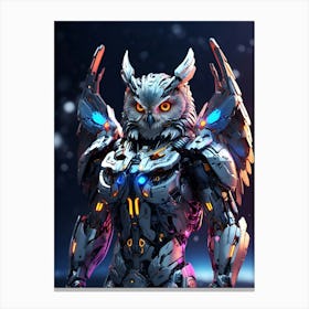 Owl In Cyborg Body #2 Canvas Print