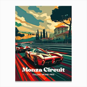 Monza Circuit Italian Grand Prix Mclaren Travel Illustration Canvas Print