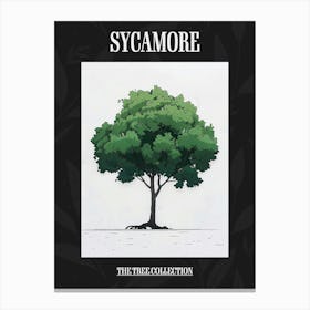 Sycamore Tree Pixel Illustration 4 Poster Canvas Print
