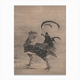 Roosters, Hen, And Chicks, Itō Jakuchū Canvas Print