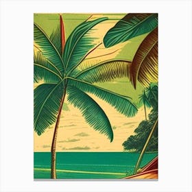 Guna Yala Panama Vintage Sketch Tropical Destination Canvas Print