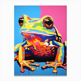 Colourful Vivid Pop Art Frog 4 Canvas Print
