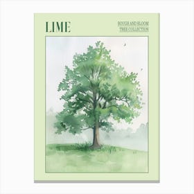 Lime Tree Atmospheric Watercolour Painting 2 Poster Canvas Print