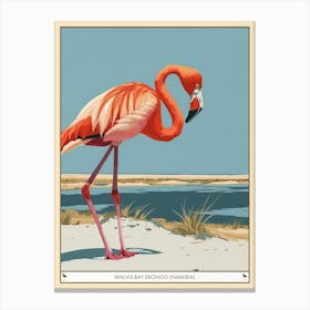 Greater Flamingo Walvis Bay Erongo Namibia Tropical Illustration 2 Poster Canvas Print