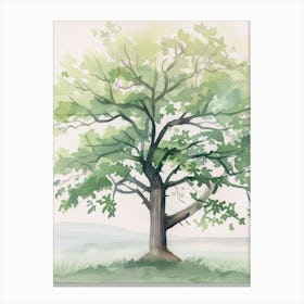 Alder Tree Atmospheric Watercolour Painting 6 Canvas Print