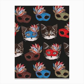Mask Lovely Cats Canvas Print
