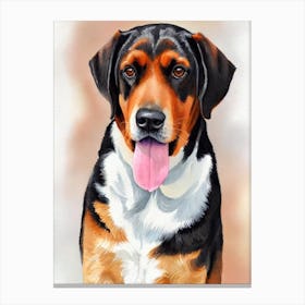 Black And Tan Coonhound 2 Watercolour dog Canvas Print