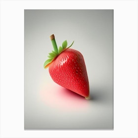 A Single Strawberry, Fruit, Crayon Canvas Print