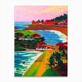 Galle Face Green Beach, Colombo, Sri Lanka Hockney Style Canvas Print