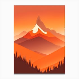 Misty Mountains Vertical Composition In Orange Tone 156 Canvas Print