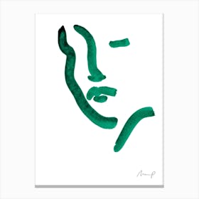 Green Portrait 10 Canvas Print