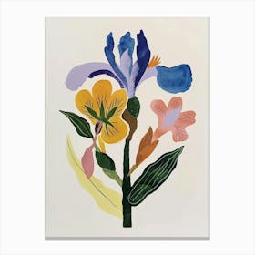 Painted Florals Iris 2 Canvas Print