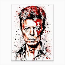 David Bowie Portrait Ink Painting (14) Canvas Print