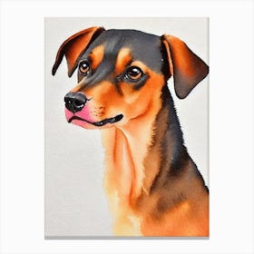 Miniature Pinscher Watercolour dog Canvas Print