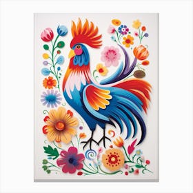 Scandinavian Bird Illustration Rooster 2 Canvas Print