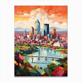 Montreal, Canada, Geometric Illustration 3 Canvas Print