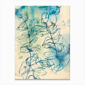 Blue Wash Leaf Canvas Print