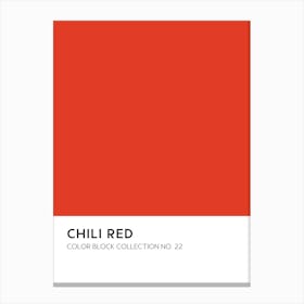 Chili Red Color Block Collection Wall Canvas Print