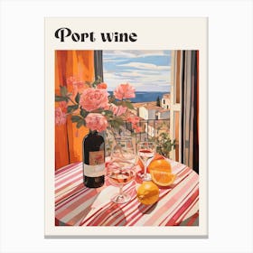 Port Wine 3 Retro Cocktail Poster Canvas Print