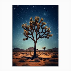  Photograph Of A Joshua Tree With Starry Sky 4 Canvas Print