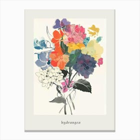 Hydrangea 4 Collage Flower Bouquet Poster Canvas Print