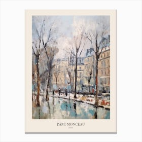 Winter City Park Poster Parc Monceau Paris France 4 Canvas Print