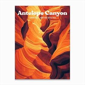 Antelope Canyon Arizona Navajo Travel Art Illustration Canvas Print