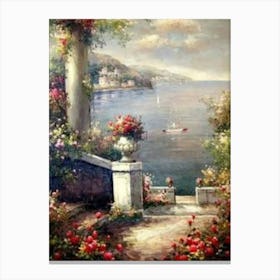 Garden With Roses Canvas Print
