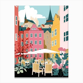Stockholm, Sweden, Flat Pastels Tones Illustration 1 Canvas Print