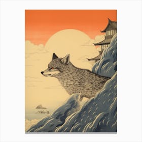 Swift Fox Japanese Illustration 3 Canvas Print