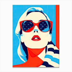 USA Pop Art Extravaganza: Empowering American Women Canvas Print