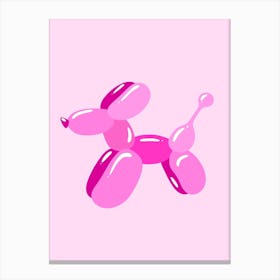 Pink balloon dog Canvas Print